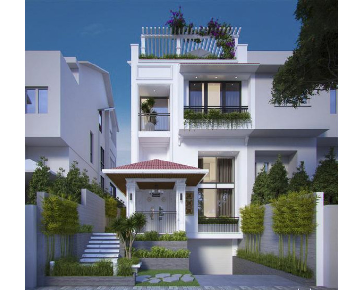 Mẫu nhà phố 4 tầng tân cổ điển