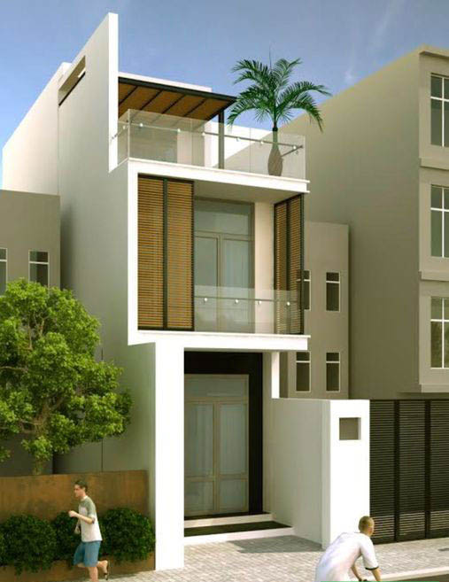 Phối cảnh mẫu thiết kế nhà phố 2.5 tầng đẹp hiện đại trên đất 72m2