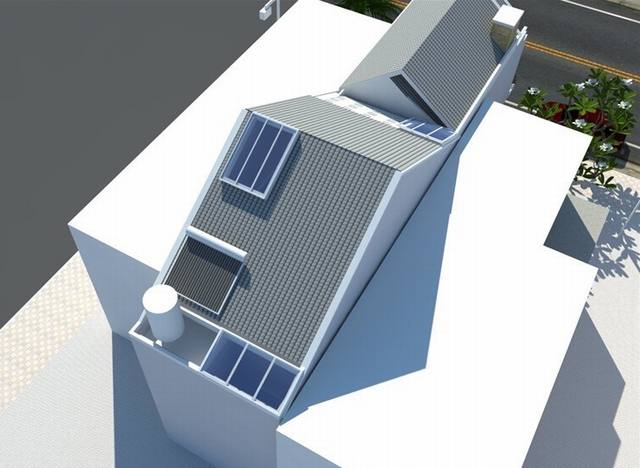 mái nhà phố 2 tầng 5x20m - thiết kế nhà 100m2