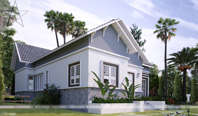 mặt đứng nhà cấp 4 200m2