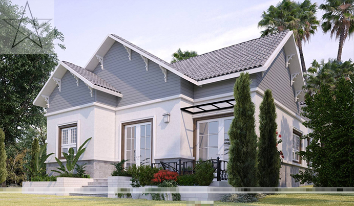 phối cảnh nhà cấp 4 200m2