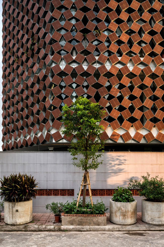 thiết kế nhà đẹp 6 tầng mặt tiền tổ ong