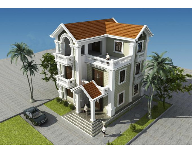 Mẫu biệt thự cổ điển 3 tầng 100m2 đẹp