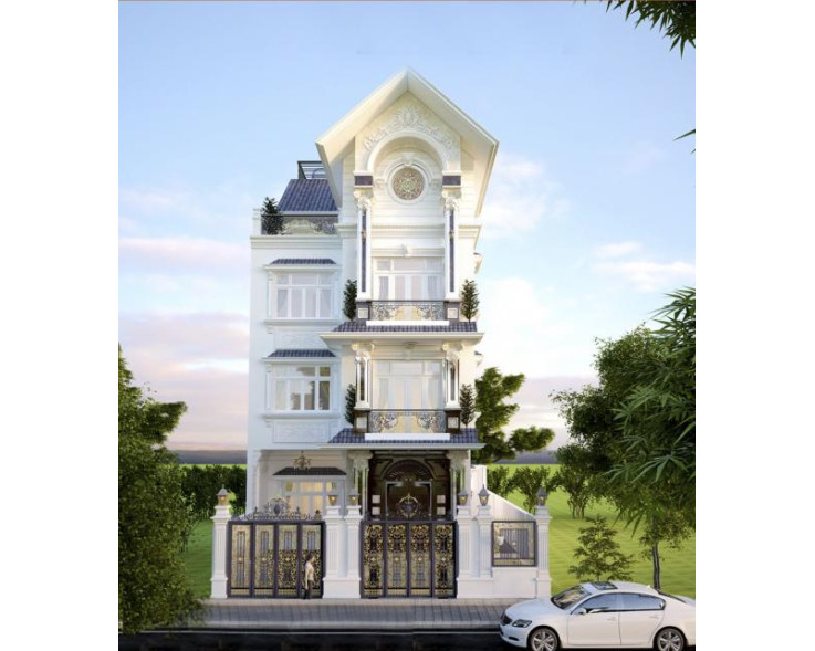 Biệt thự đẹp 4 tầng kiểu Pháp