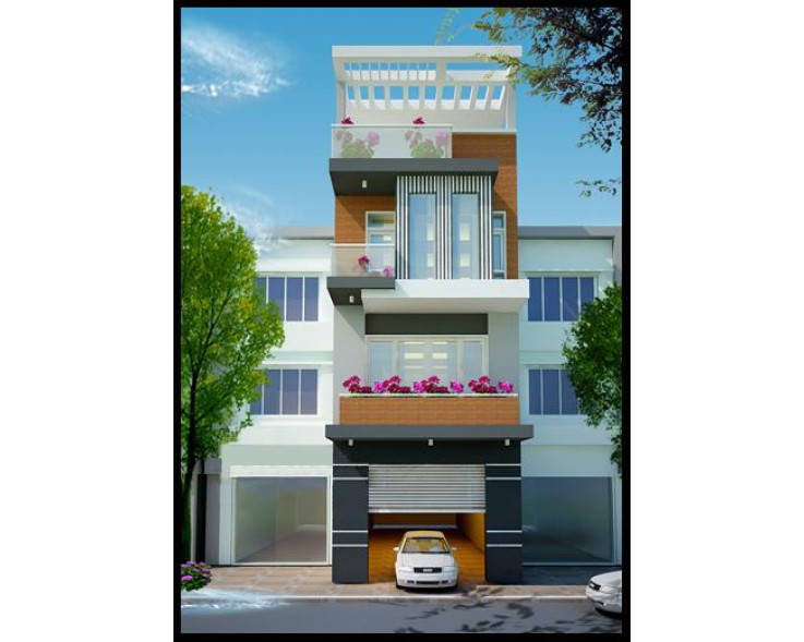 Mẫu nhà phố kết hợp giếng trời