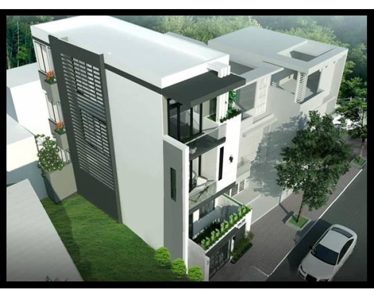 Nhà phố đẹp 3 tầng mái bằng hiện đại