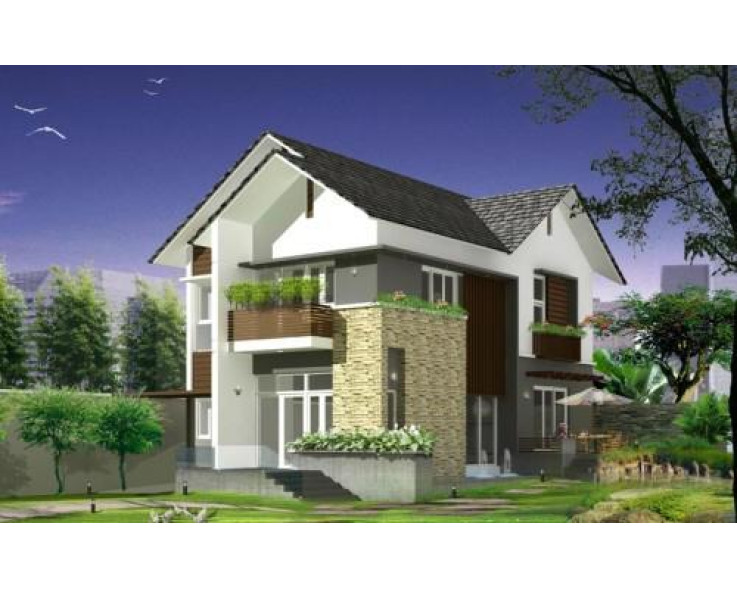 Thiết kế nhà biệt thự 2 tầng đẹp 8x15m