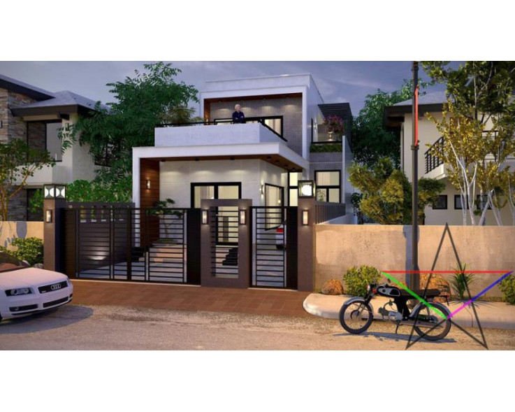 Thiết kế nhà 1,5 tầng đẹp, hiện đại