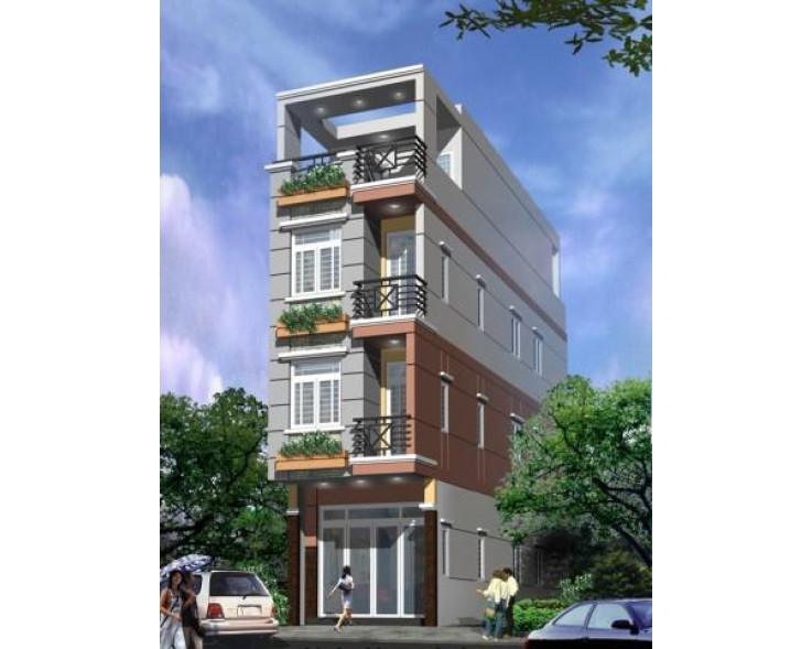 Mẫu thiết kế nhà phố 4 tầng đẹp hiện đại 4x15m