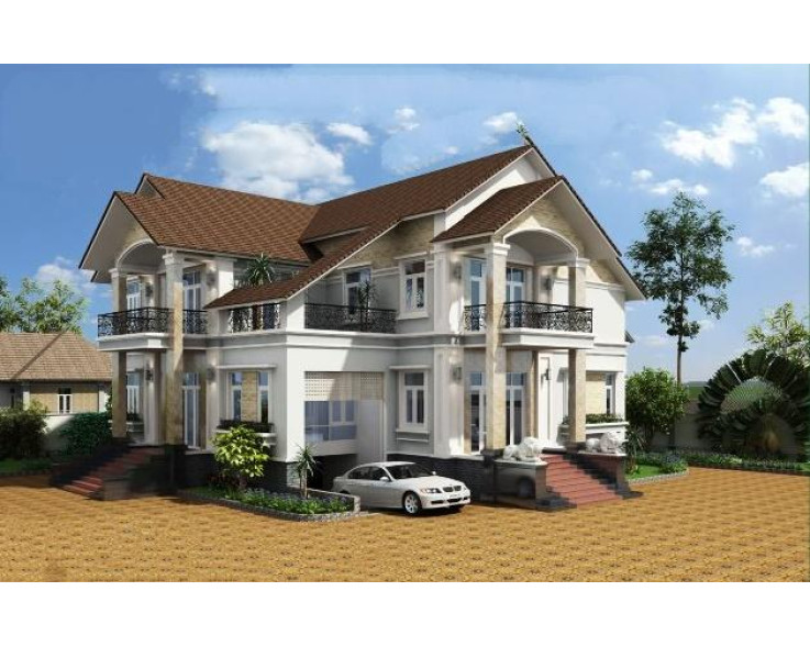 Mẫu biệt thự hiện đại 2 tầng 300m2 có sân vườn